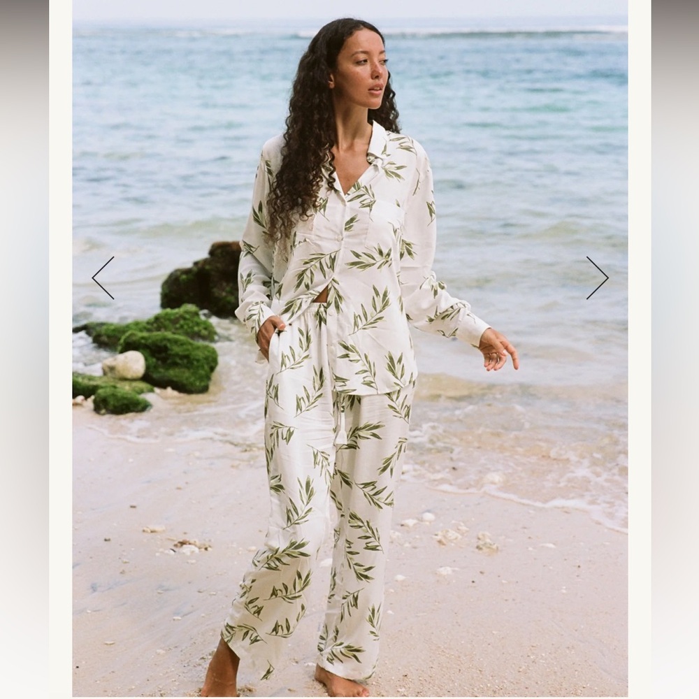 Piyama Marlon Long Sleep Set - Olive Leaf